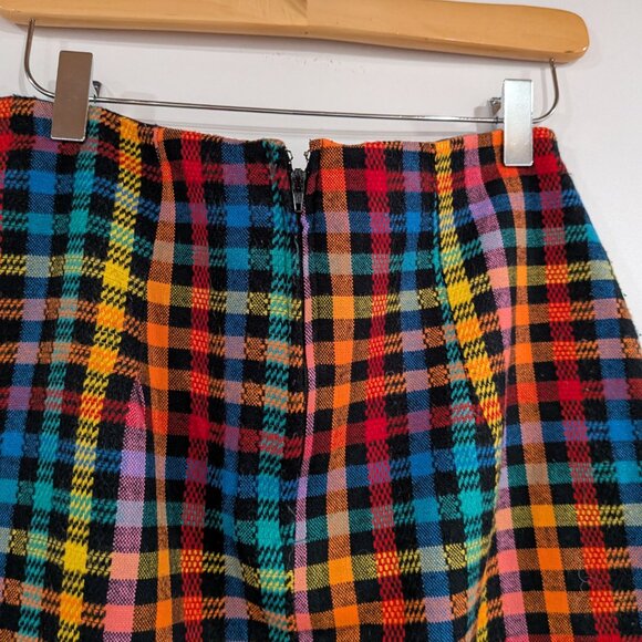 Mixit for Junior Rainbow Plaid Skirt VINTAGE Size 9 - Picture 3 of 4